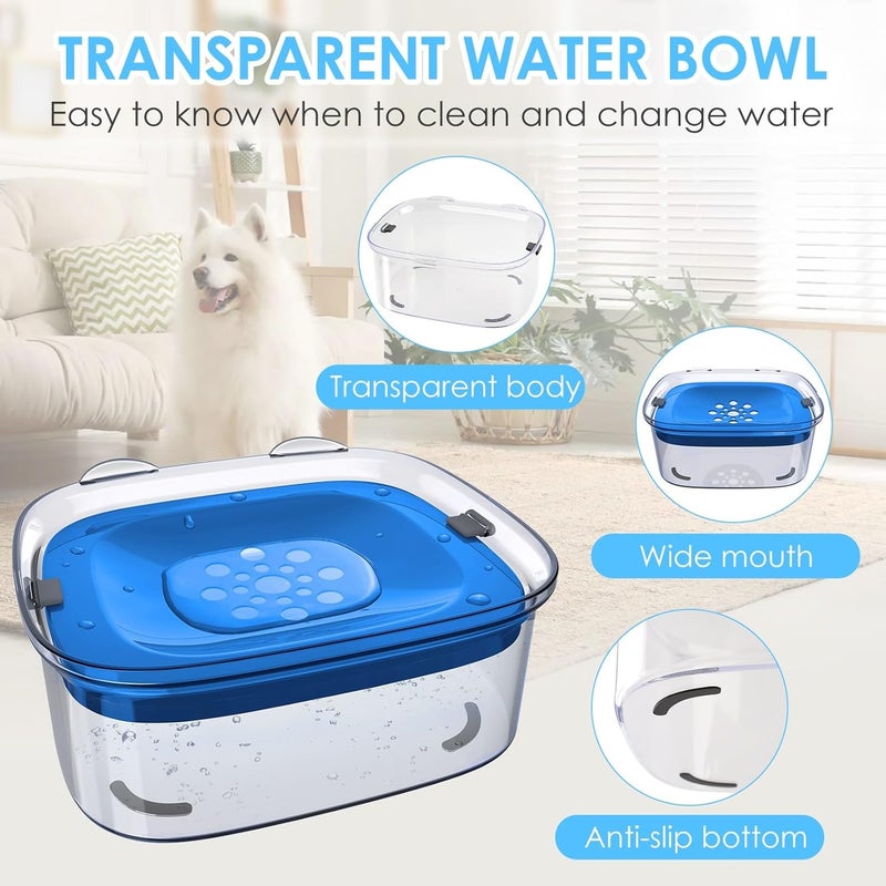 AONKEY 3L Dog Water Bowl No Spill, 101oz Large Spill Proof Dog Bowl Reduce Refill, Anti Splash No Mess Dispenser Dripless Slow Drinking Water Bowl for Sloppy Messy Drinkers (Navy Blue) - Image 4